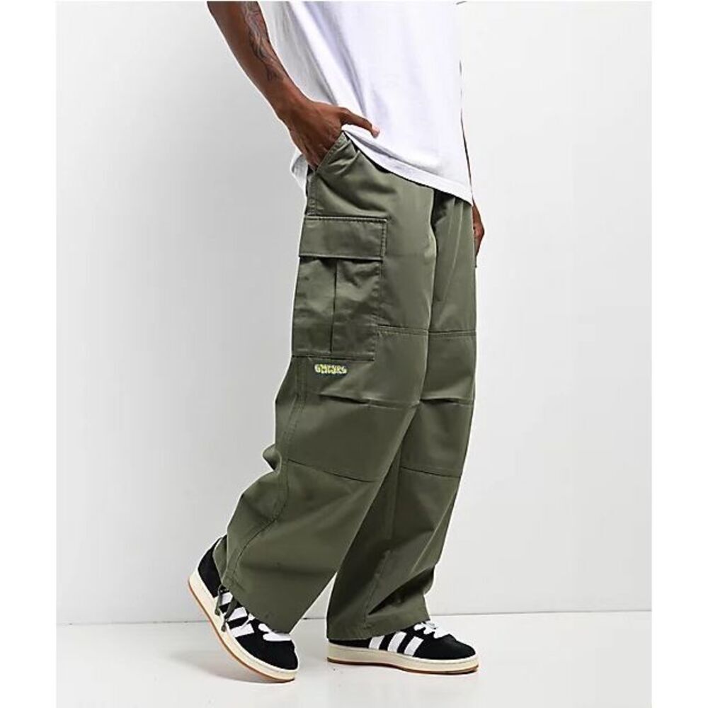 Empyre Ultra Loose Olive Cargo Skate Pants size 28